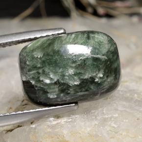 Serafinito Verde naturale da 6.02 ct, Taglio a cuscino, Opaco