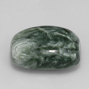 Serafinito Verde naturale da 5.32 ct, Taglio a cuscino, Opaco