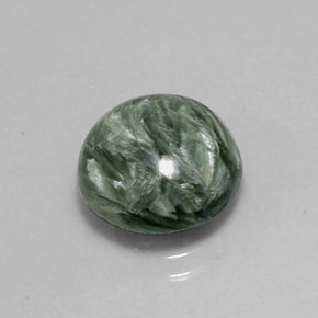 Serafinito Verde naturale da 5.11 ct, Taglio rotondo, Opaco