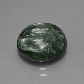 Serafinite naturale verde da 4,24 ct, taglio rotondo, opaco