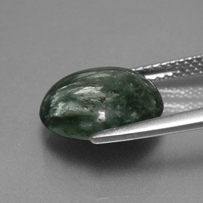 Serafinite naturale verde da 4,24 ct, taglio rotondo, opaco