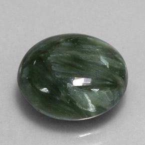 Serafinito Verde naturale da 4.60 ct, Taglio rotondo, Opaco