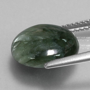 Serafinito Verde naturale da 4.60 ct, Taglio rotondo, Opaco