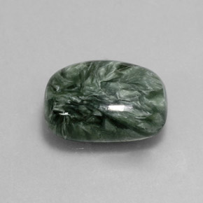 Serafinito Verde naturale da 6.43 ct, Taglio a cuscino, Opaco