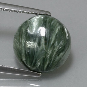 Serafinito Verde naturale da 4.27 ct, Taglio rotondo, Opaco