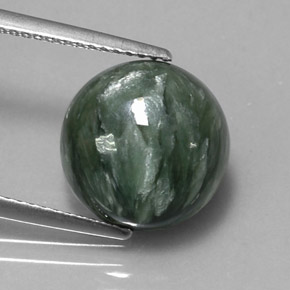 Serafinito Verde naturale da 4.95 ct, Taglio rotondo, Opaco