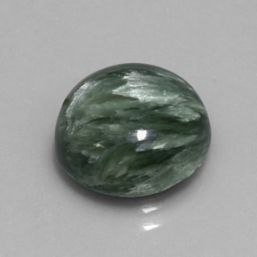 Serafinito Verde naturale da 4.95 ct, Taglio rotondo, Opaco