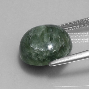 Serafinito Verde naturale da 4.95 ct, Taglio rotondo, Opaco