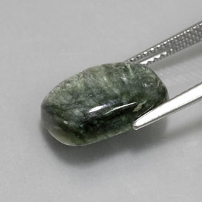 Serafinito Verde naturale da 5.34 ct, Taglio a cuscino, Opaco