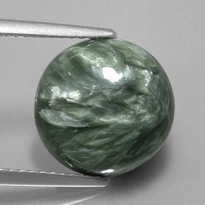 Serafinito Verde naturale da 4.66 ct, Taglio rotondo, Opaco