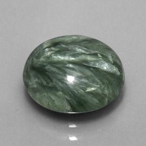 Serafinito Verde naturale da 4.66 ct, Taglio rotondo, Opaco