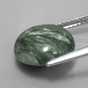 Serafinito Verde naturale da 4.66 ct, Taglio rotondo, Opaco