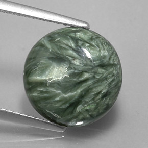 Serafinito Verde naturale da 4.56 ct, Taglio rotondo, Opaco
