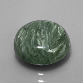 Serafinito Verde naturale da 4.84 ct, Taglio rotondo, Opaco