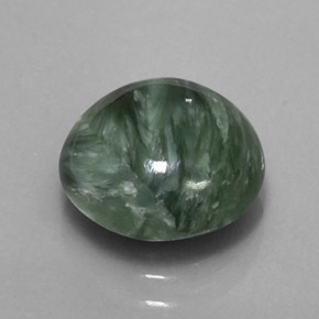 Serafinite naturale verde da 4,23 ct, taglio rotondo, opaco