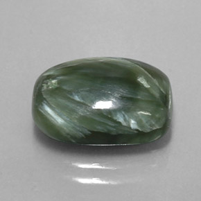 Serafinito Verde naturale da 5.80 ct, Taglio a cuscino, Opaco