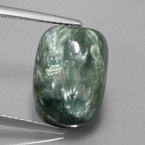 Serafinito Verde naturale da 5.83 ct, Taglio a cuscino, Opaco