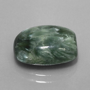 Serafinito Verde naturale da 5.83 ct, Taglio a cuscino, Opaco