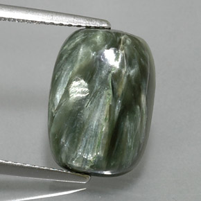 Serafinito Verde naturale da 5.80 ct, Taglio a cuscino, Opaco