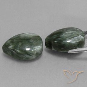 Gemme di Serafinito Verde naturale da 11.90 ct, Forma a pera, Opaco