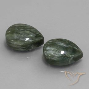Gemme di Serafinito Verde naturale da 11.92 ct, Forma a pera, Opaco