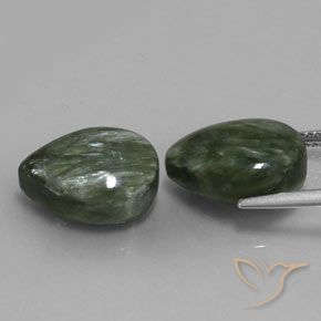 Gemme di Serafinito Verde naturale da 11.92 ct, Forma a pera, Opaco