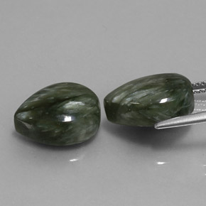 Gemme di Serafinito Verde naturale da  ct, Forma a pera, Opaco
