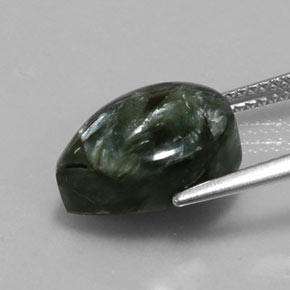 Serafinito Verde naturale da 5.89 ct, Forma a pera, Opaco