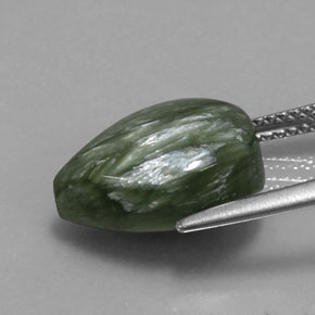 Serafinito Verde naturale da 6.37 ct, Forma a pera, Opaco