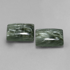 Serafinite naturale verde da  ct, baguette, opaco