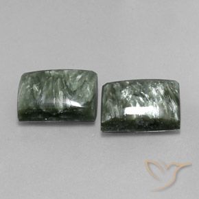 Gemme di Serafinito Verde naturale da 15.12 ct, Taglio a baguette, Opaco