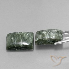 Gemme di Serafinito Verde naturale da 15.12 ct, Taglio a baguette, Opaco