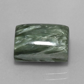Serafinite naturale verde da 9,28 ct, baguette, opaco