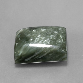 Serafinito Verde naturale da 9.43 ct, Taglio a baguette, Opaco
