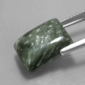 Serafinito Verde naturale da 9.43 ct, Taglio a baguette, Opaco
