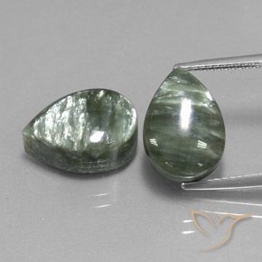 12.42ctw Naturale Verde Serafinito, Forma a pera, Opaco