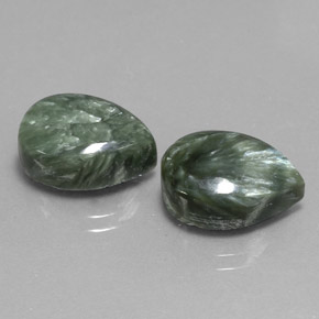 Gemme di Serafinito Verde naturale da  ct, Forma a pera, Opaco