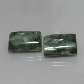Serafinite naturale verde da  ct, baguette, opaco