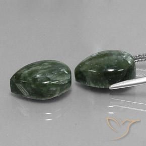 Gemme di Serafinito Verde muschio naturale da 12.30 ct, Forma a pera, Opaco