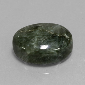 Serafinite naturale verde da 9,33 ct, taglio ovale, opaco