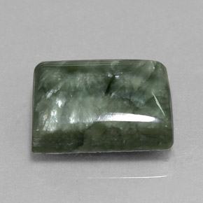 Serafinito Verde naturale da 10.46 ct, Taglio a baguette, Opaco