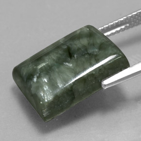 Serafinito Verde naturale da 10.46 ct, Taglio a baguette, Opaco