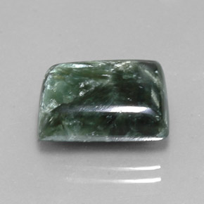Serafinite naturale verde da 9,56 ct, baguette, opaco