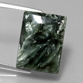 Serafinito Verde naturale da 12.12 ct, Taglio a baguette, Opaco
