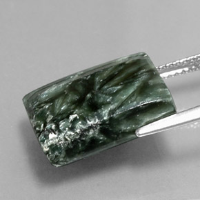 Serafinito Verde naturale da 12.12 ct, Taglio a baguette, Opaco