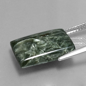 Serafinito Verde naturale da 8.50 ct, Taglio a baguette, Opaco