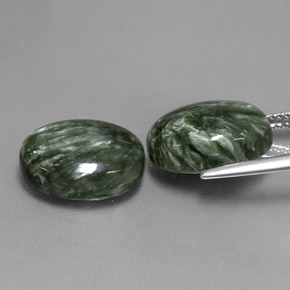 Gemme di Serafinito Verde naturale da  ct, Taglio ovale, Opaco