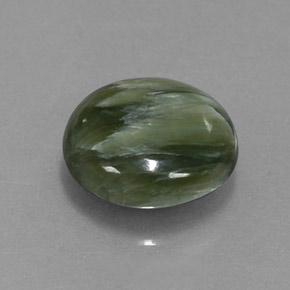 Serafinite naturale verde da 2,00 ct, taglio rotondo, opaco
