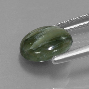 Serafinite naturale verde da 2,00 ct, taglio rotondo, opaco