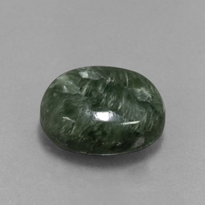 Serafinito Verde naturale da 6.14 ct, Taglio ovale, Opaco